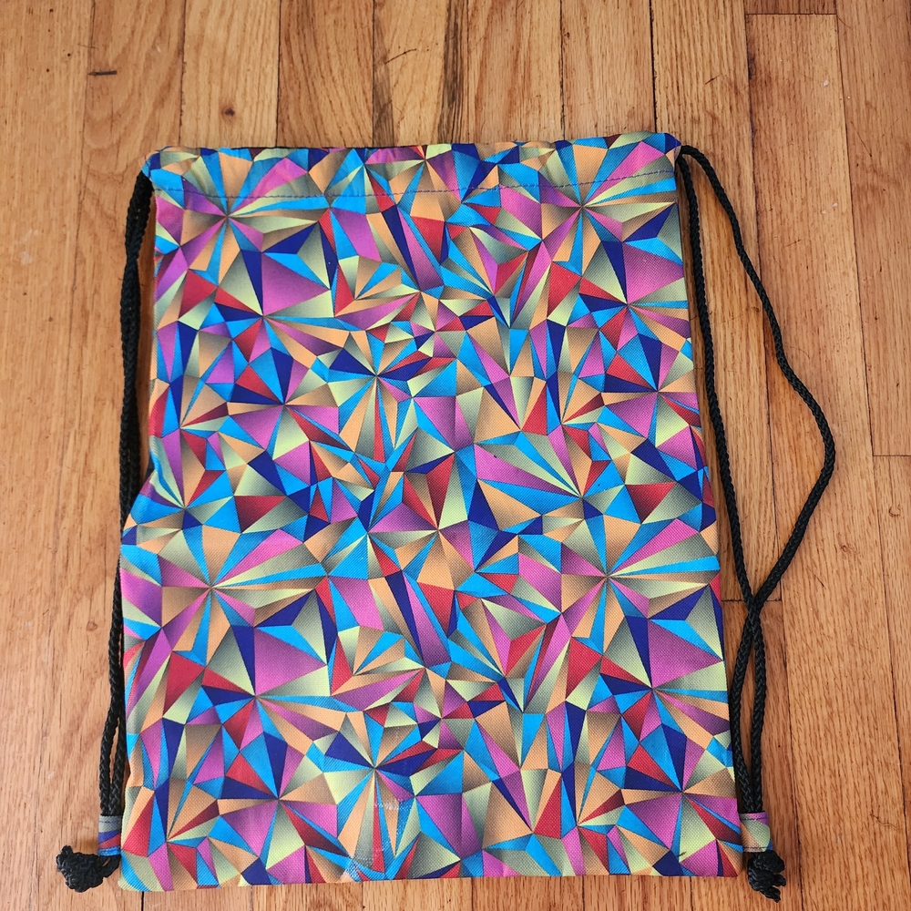 Colorful Geometric Drawstring Backpack - image 1